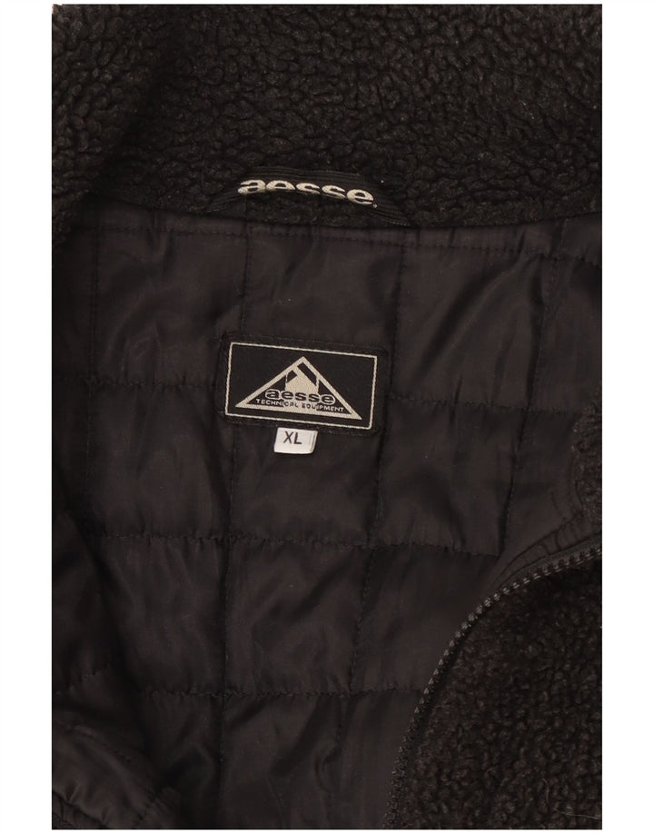 Aesse - Chaqueta polar gráfica para hombre, talla 42, XL, color negro