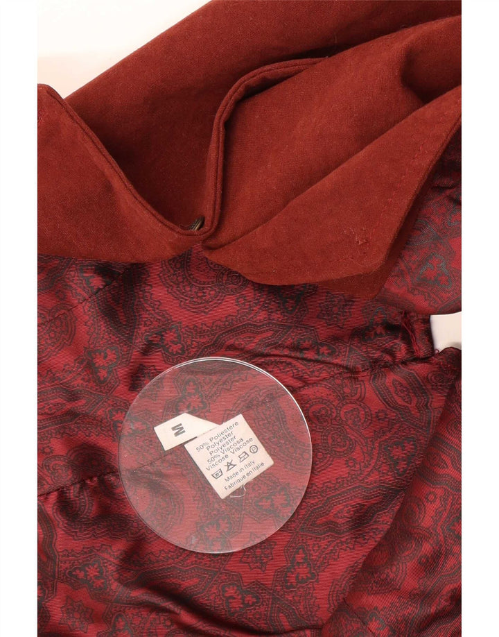 Chaleco vintage para mujer Reino Unido 12 Poliéster burdeos medio