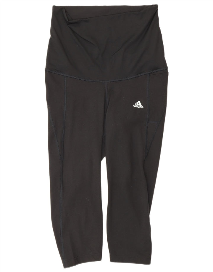 Adidas Leggings Capri de Maternidad para Mujer Reino Unido 12/14 Mediano Negro Poliéster