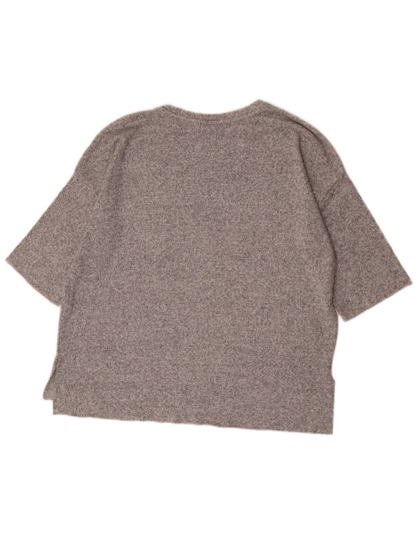 Zara Mujer Trafaluc Camiseta Extragrande Top UK 10 Small Gris Moteado