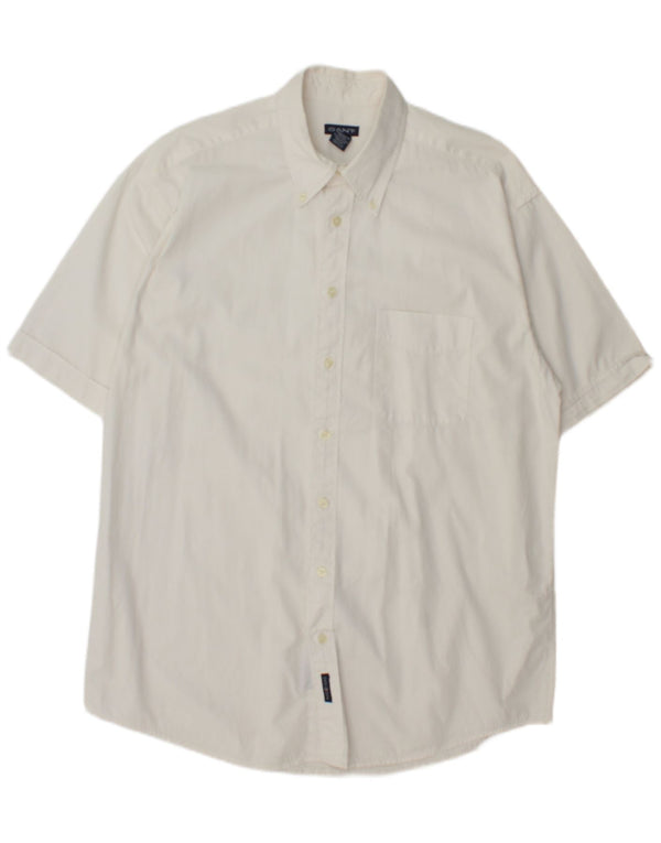 Gant Camisa De Manga Corta Para Hombre Large White Cotton