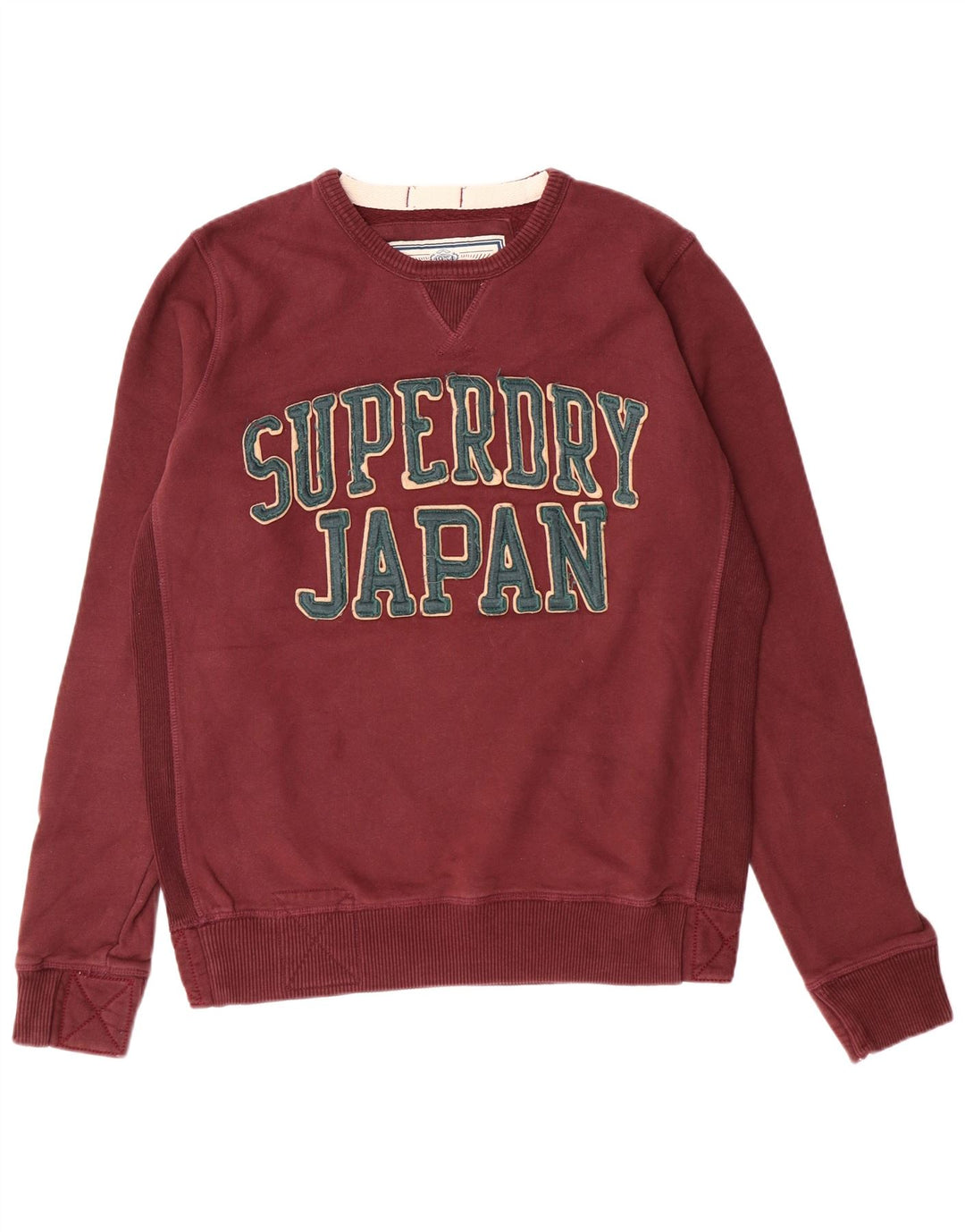 Superdry Hombre Sudadera Gráfica Jumper Large Algodón Borgoña