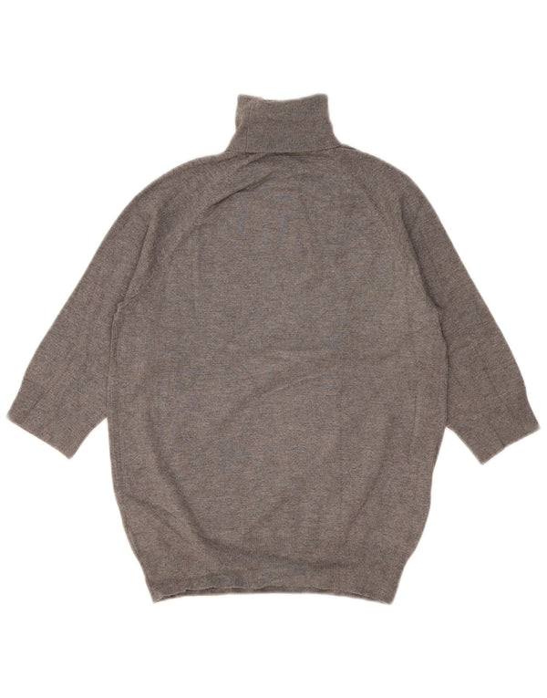 Zara Suéter tipo jersey con cuello vuelto y manga 3/4 para mujer UK 42 Viscosa gris medio