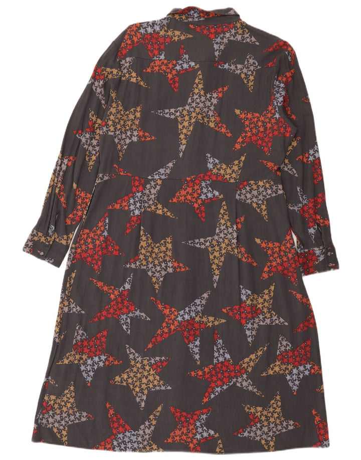 Vestido camisero con estampado abstracto para mujer de White Stuff, talla grande, Lyocell gris