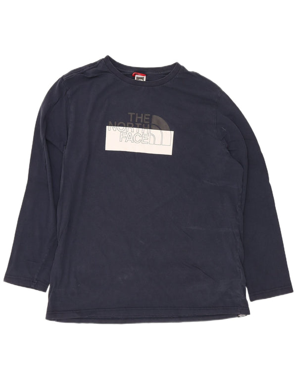The North Face Mens Graphic Top Long Sleeve XL Navy Blue Cotton