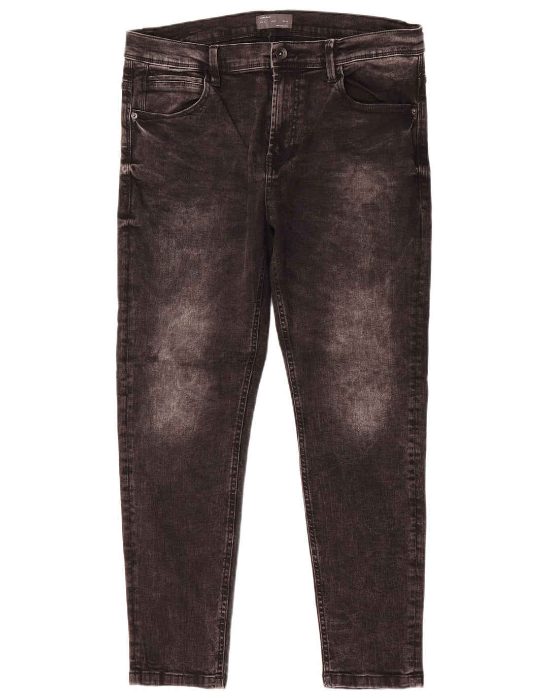 Zara Mens Slim Jeans EU 44 Large W34 L27 Gris Algodón