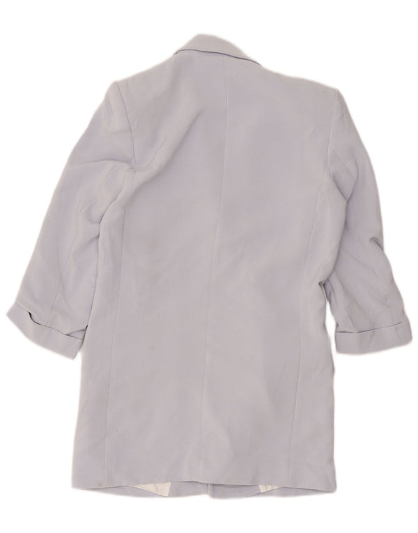 Zara Chaqueta tipo blazer abierta y holgada para mujer UK 6 XS Poliéster morado