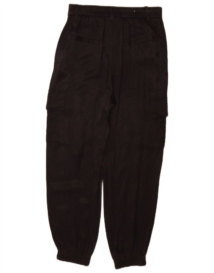Zara Mujer Joggers Pantalones Cargo Pequeño W26 L28 Negro