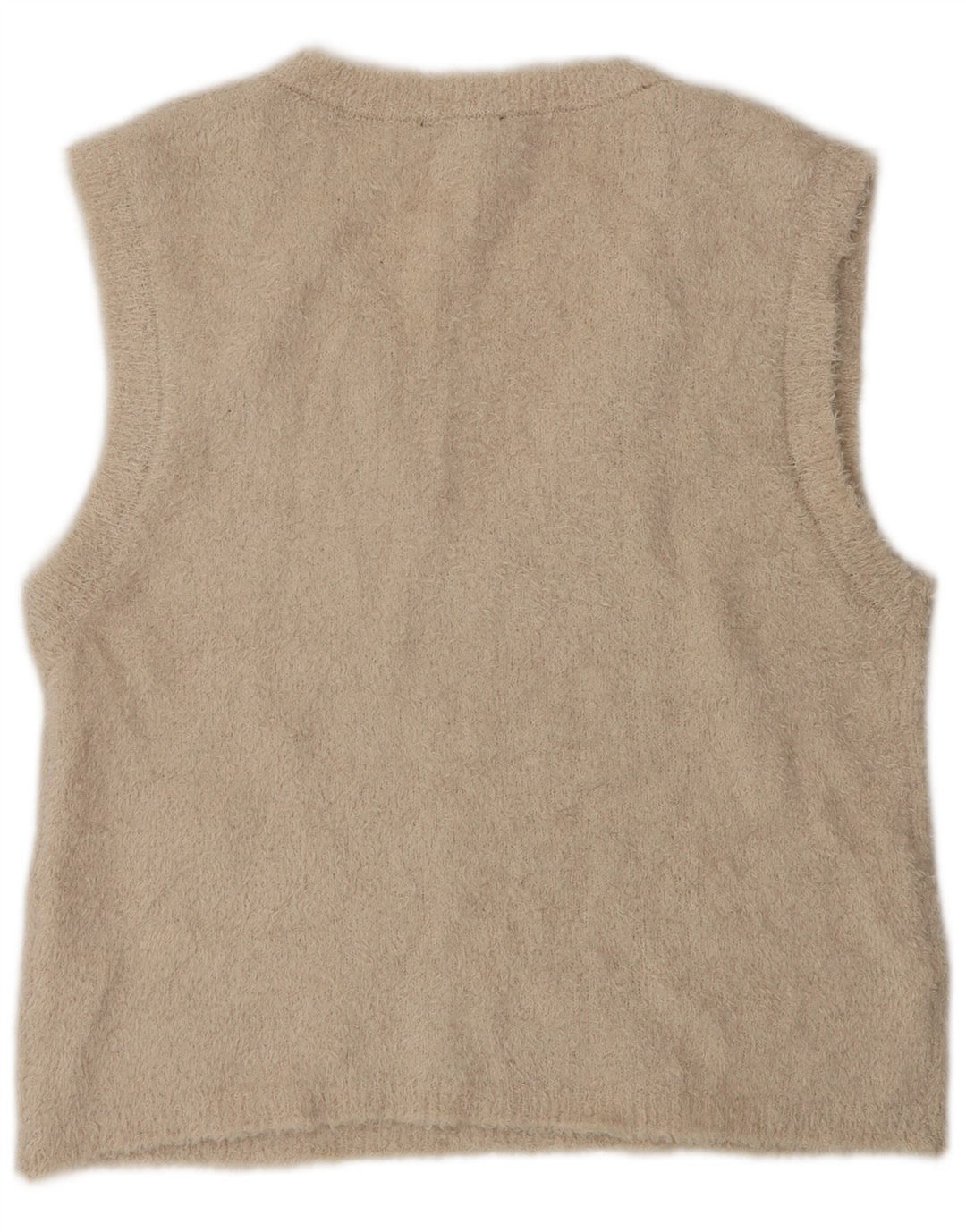 Zara Mujer Chaleco Tank Top UK 44 Medio Beige Poliéster