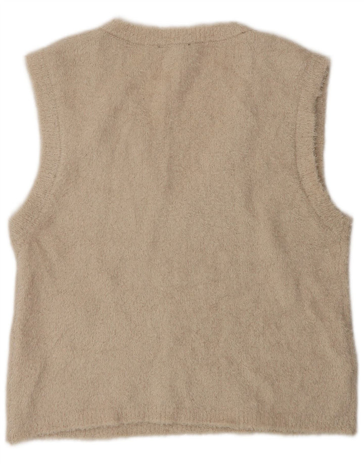 Zara Mujer Chaleco Tank Top UK 44 Medio Beige Poliéster