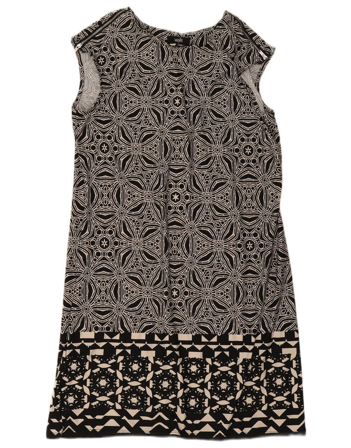 Wallis Vestido recto sin mangas para mujer UK 42 Poliéster geométrico negro mediano