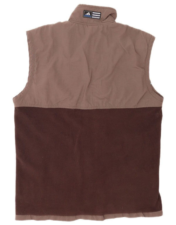 Adidas Chaleco polar para hombre UK 42/44 Large Marrón Colorblock Poliéster