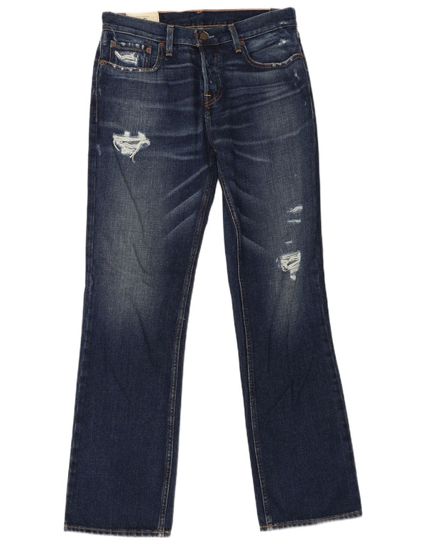 Vaqueros Hollister Hombre Desgastados Bootcut W32 L32 Algodón Azul