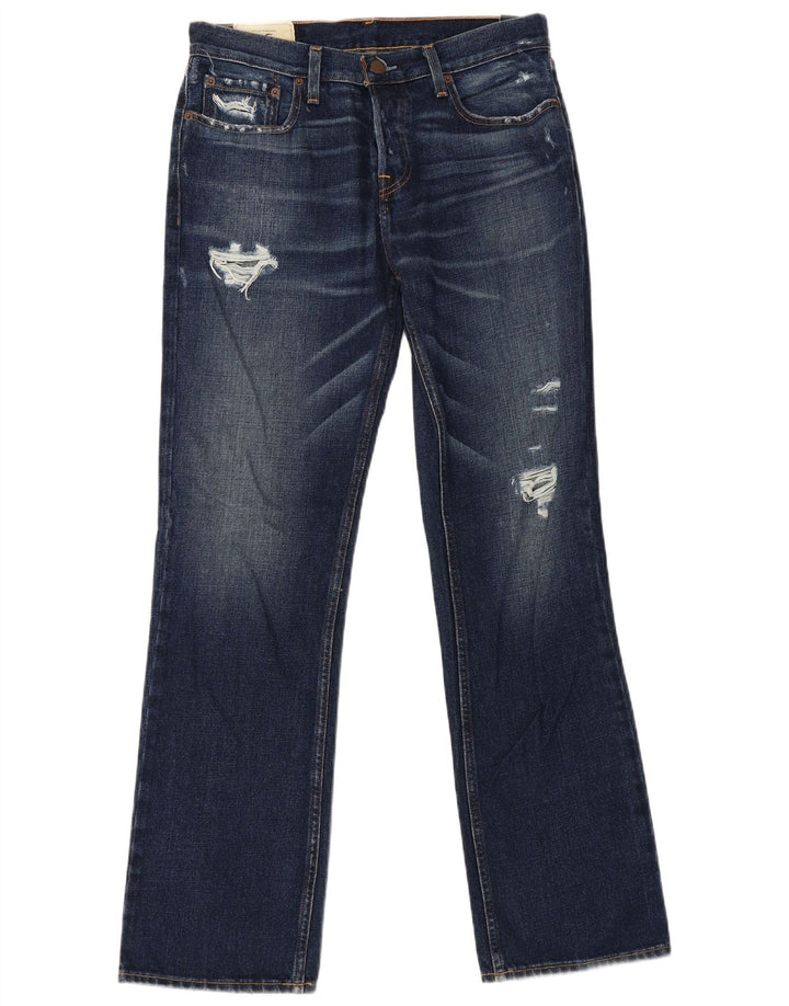Vaqueros Hollister Hombre Desgastados Bootcut W32 L32 Algodón Azul