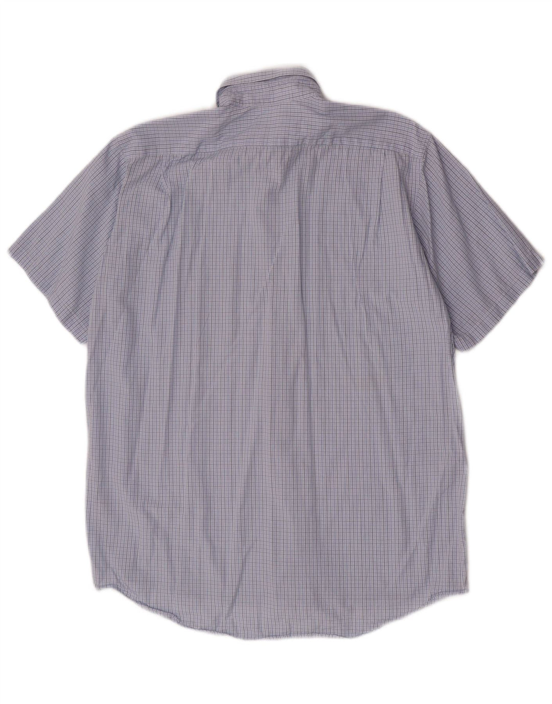 Camisa Lacoste Hombre Manga Corta Talla 39 Algodón Vichy Azul Medio