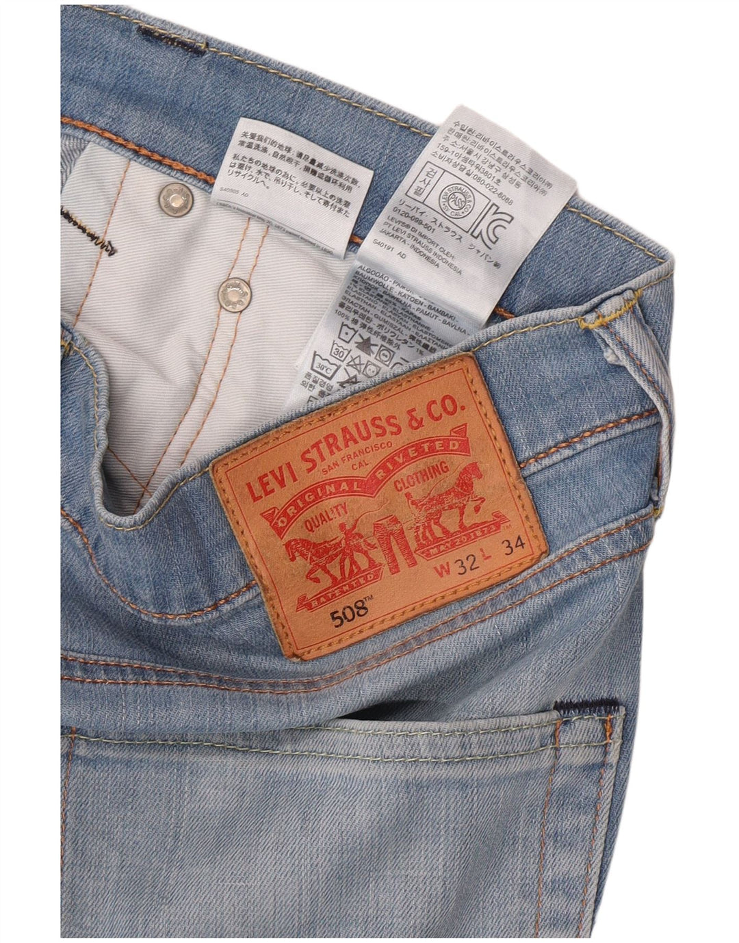 Vaqueros Levi's 508 Tapered para hombre W32 L31 Algodón azul