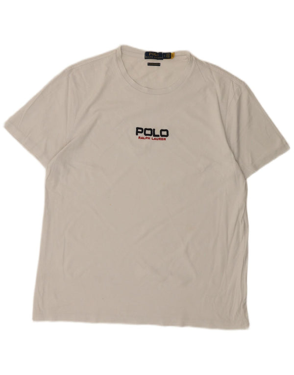 POLO RALPH LAUREN Camiseta gráfica ajustada personalizada para hombre Top grande blanco
