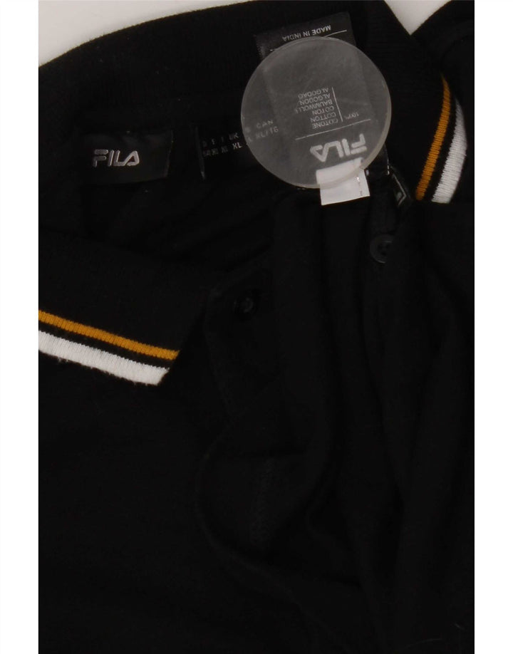 Fila Polo Hombre XL Algodón Negro