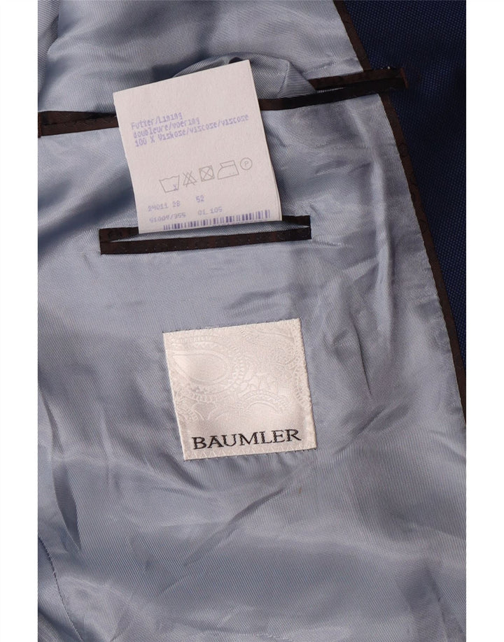 Baumler Traje de 2 piezas con 2 botones para hombre IT 52 XL W38 L29 Lana virgen azul marino