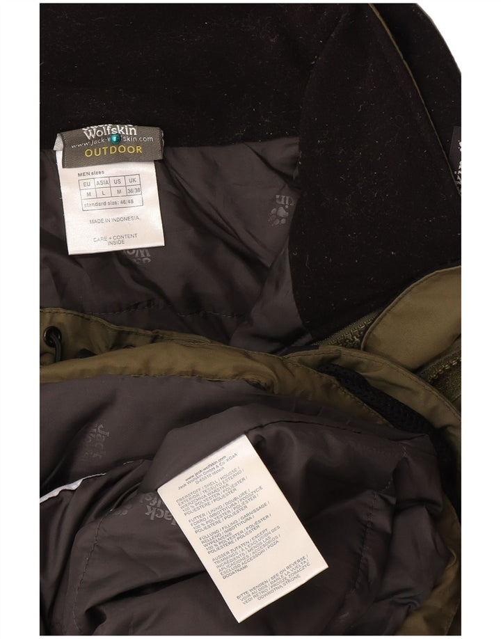 JACK WOLFSKIN Chaqueta cortavientos para hombre UK 36/38 Medium Khaki Colourblock