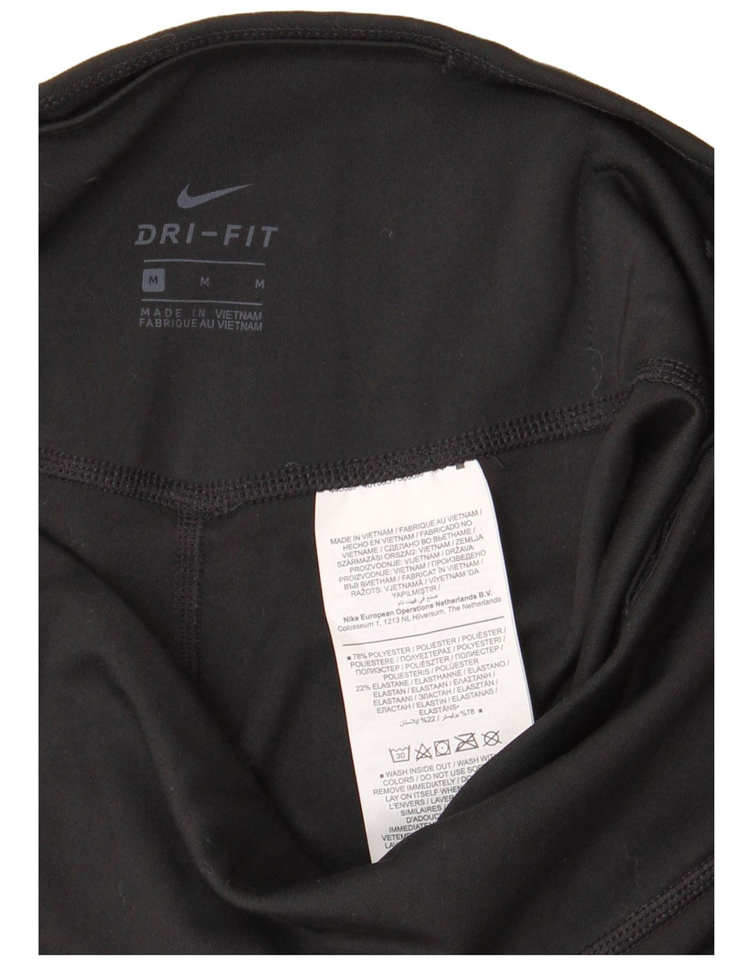 Nike Dri Fit Graphic Capri Leggings para mujer UK 12 Mediano Negro Poliéster