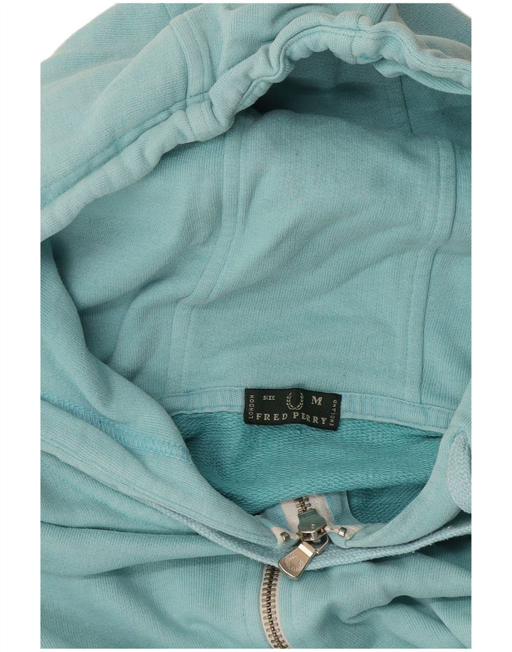 Fred Perry Suéter con capucha y cremallera para mujer UK 12 Medium Turquesa