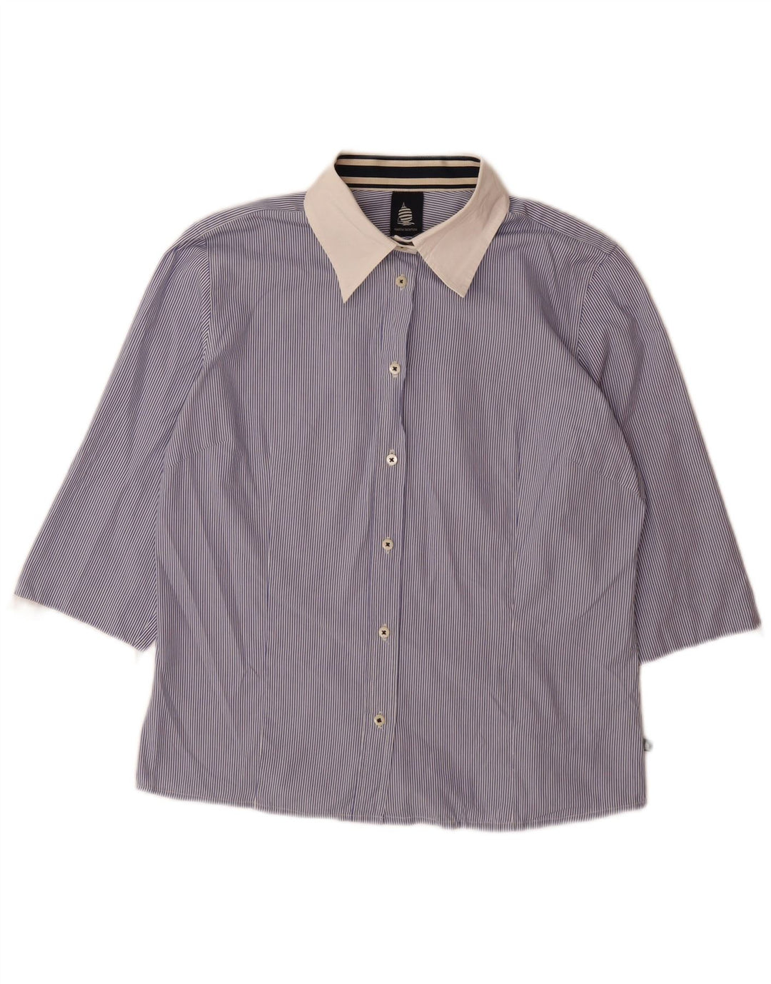 MARINA YACHTING Blusa de manga 3/4 para mujer UK 40 XL Azul Pinstripe