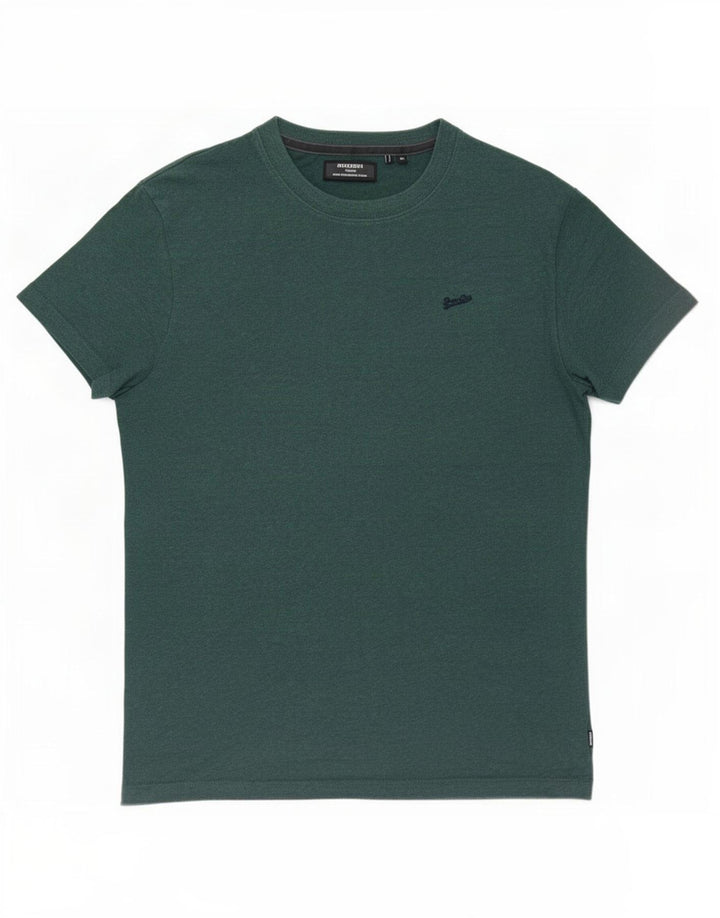 Superdry Hombre Camiseta Top Algodón Verde Medio