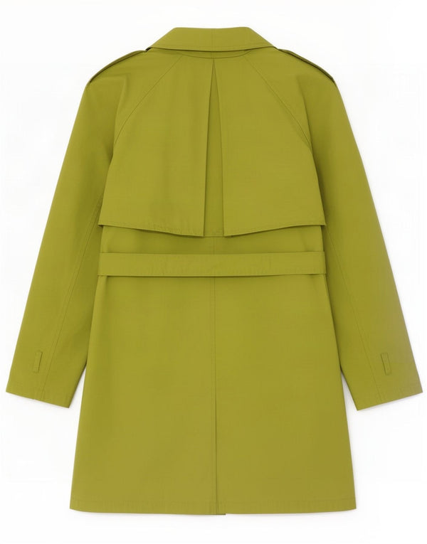 Vintage mujer oversize gabardina Reino Unido 14 algodón verde medio