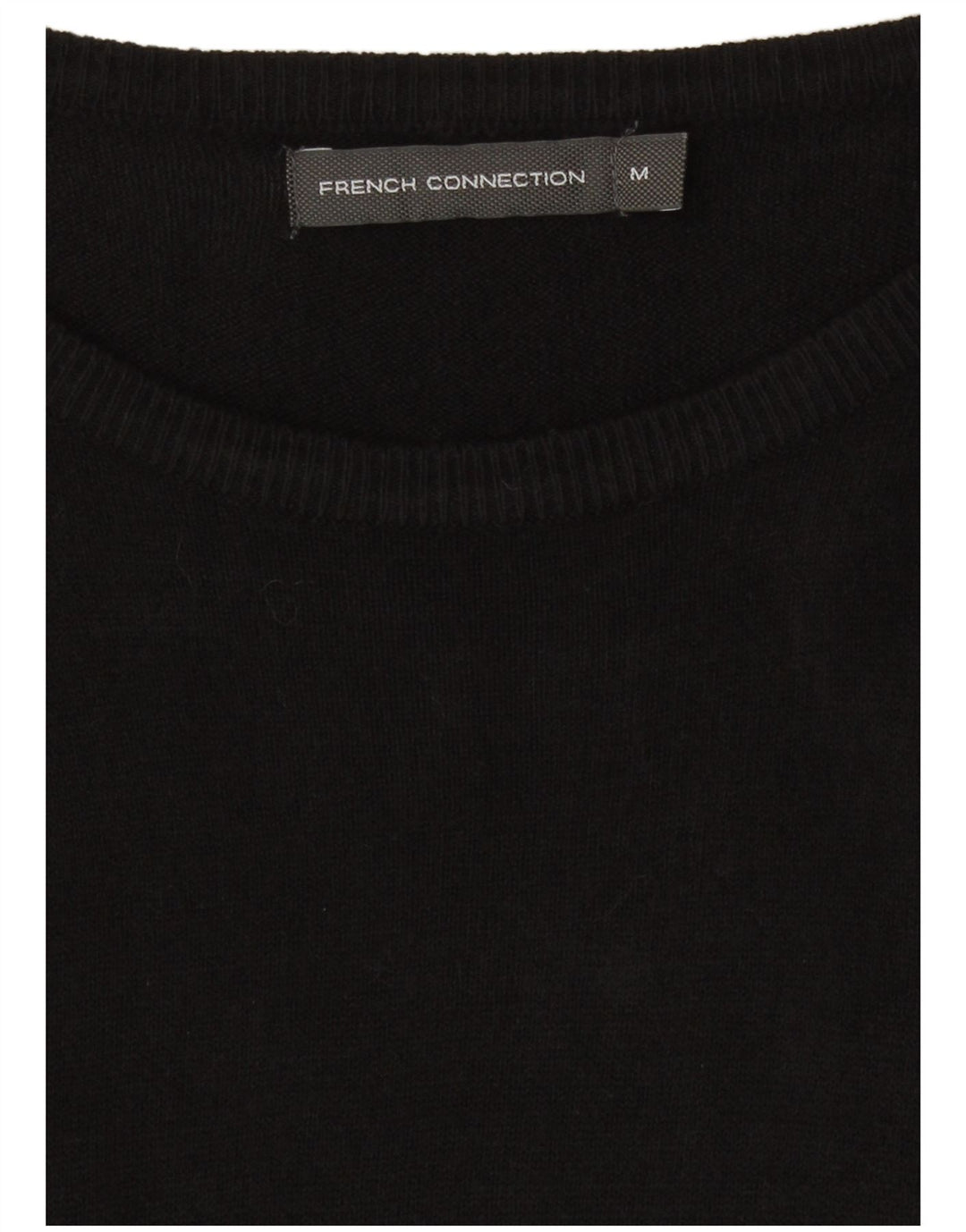 French Connection Jersey con cuello barco para hombre, acrílico negro mediano