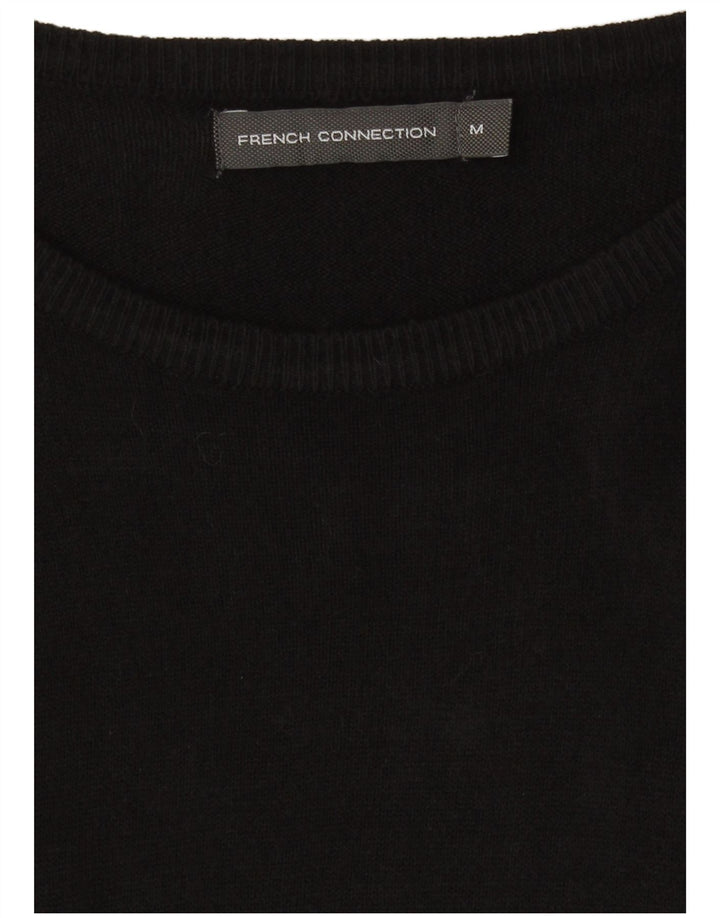 French Connection Jersey con cuello barco para hombre, acrílico negro mediano
