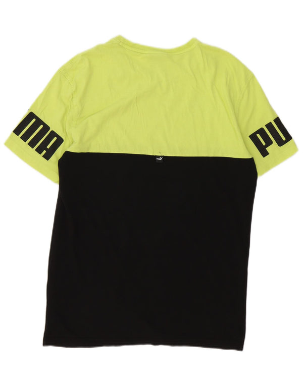 Puma Camiseta gráfica para hombre Top Small Black Colourblock Cotton