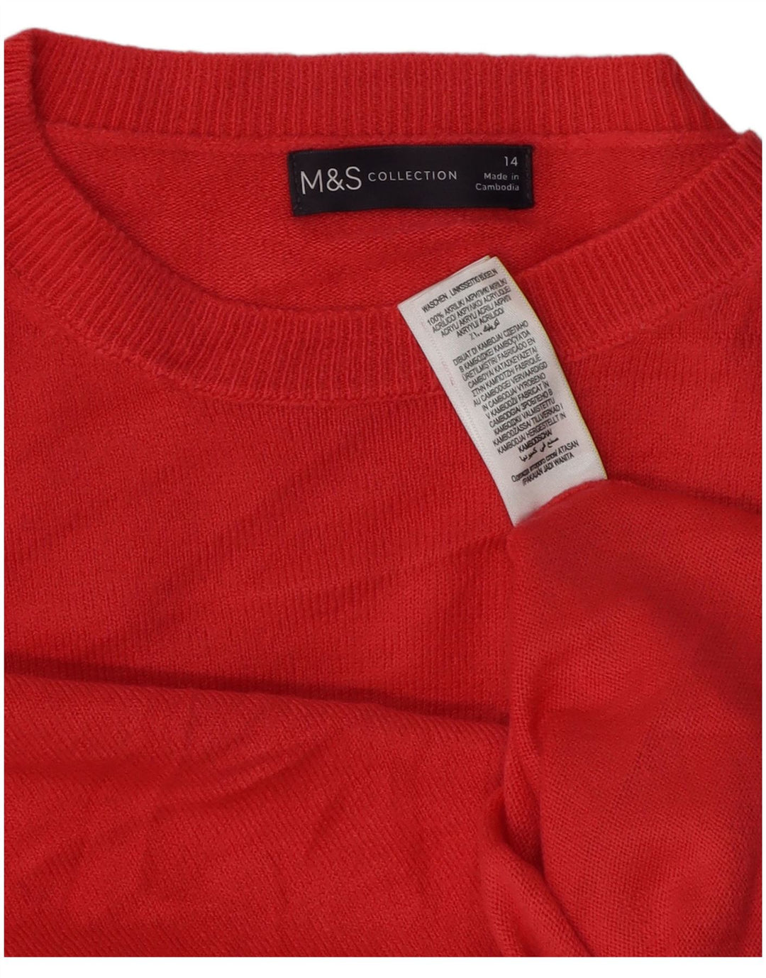 Marks & Spencer Suéter tipo jersey con cuello redondo para mujer UK 40 Acrílico rosa medio