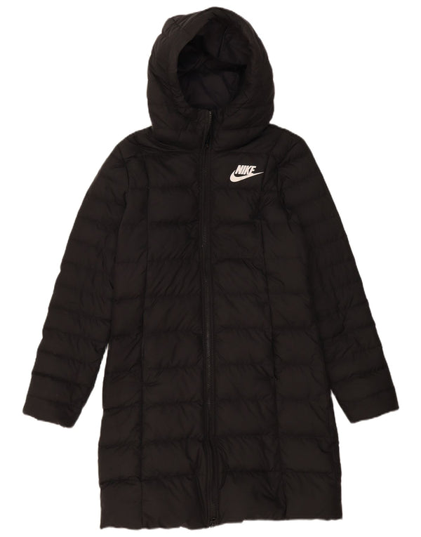 Nike Abrigo acolchado con capucha para mujer UK 10 Small Poliéster negro