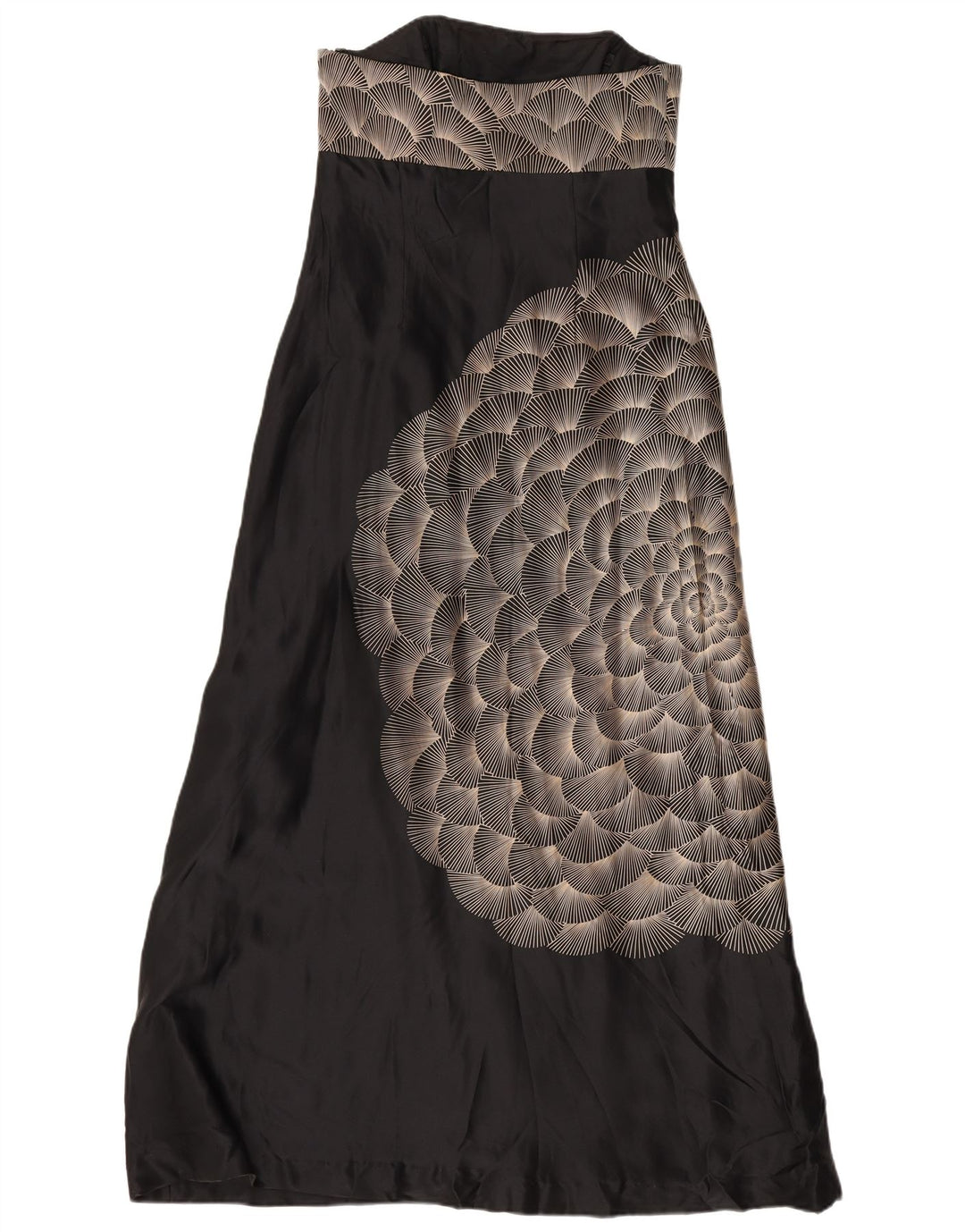 Monsoon Vestido largo sin tirantes con estampado abstracto para mujer, talla 44, talla mediana, negro