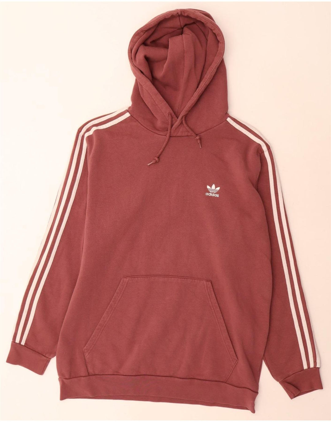 Adidas Hombre Sudadera Con Capucha Jumper Large Granate Algodón