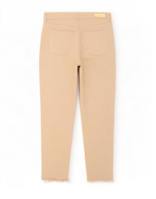 Zara Jeans Cónicos De Tiro Alto Para Mujer EU 40 Medium W30 L28 Algodón Beige