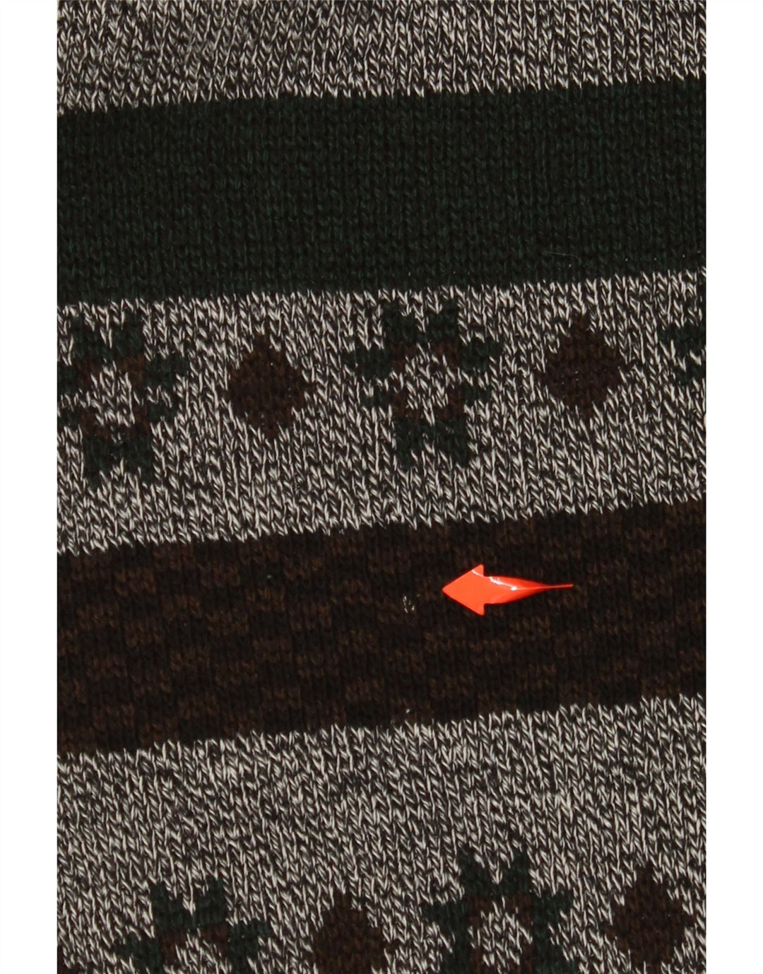 VINTAGE Hombres Zip Neck Jumper Suéter Grande Gris Rayas