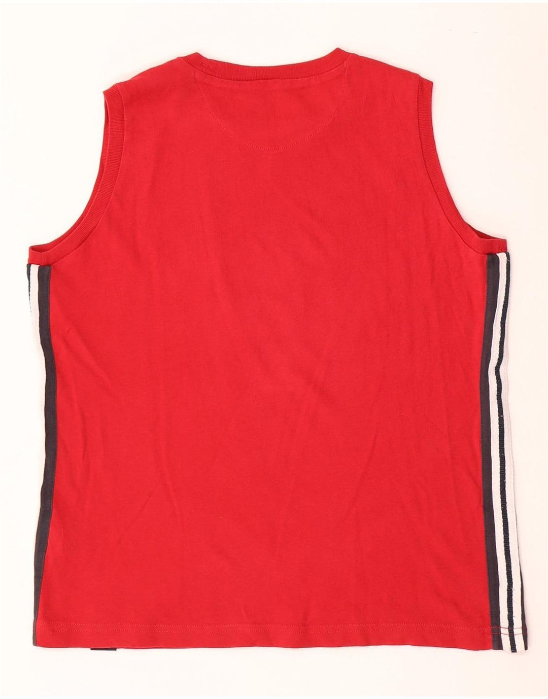 CHAMPION Camiseta sin mangas estampada para niños 11-12 años Grande Rojo Colorblock Algodón