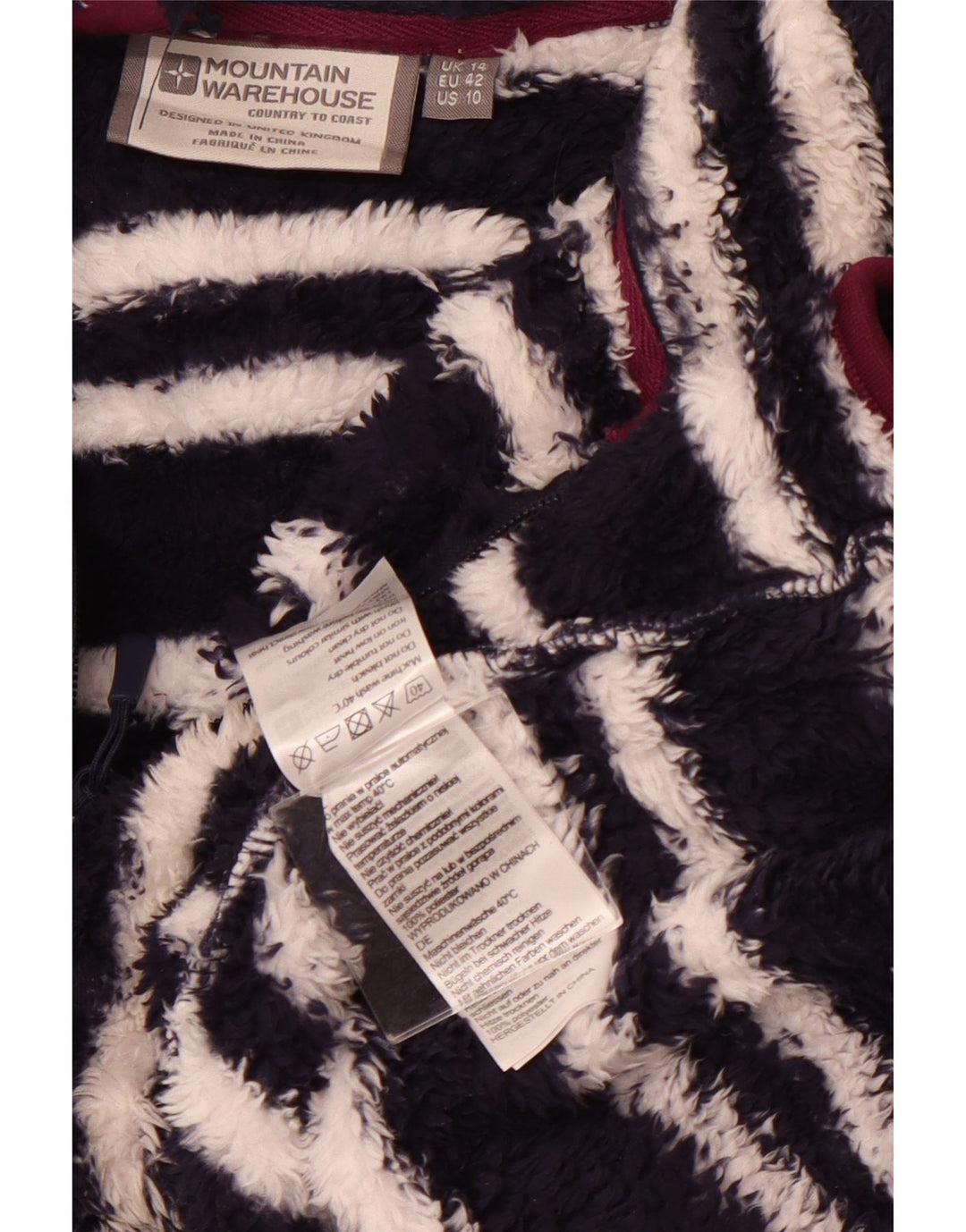 MOUNTAIN WAREHOUSE Jersey de forro polar para mujer UK 40 Grande Azul marino a rayas