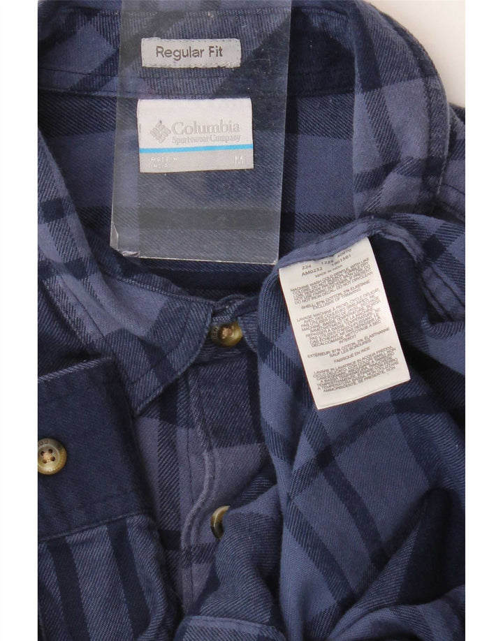 Columbia Camisa De Franela De Ajuste Regular Omni-Wick Para Hombre Cuadros Azul Marino Mediano