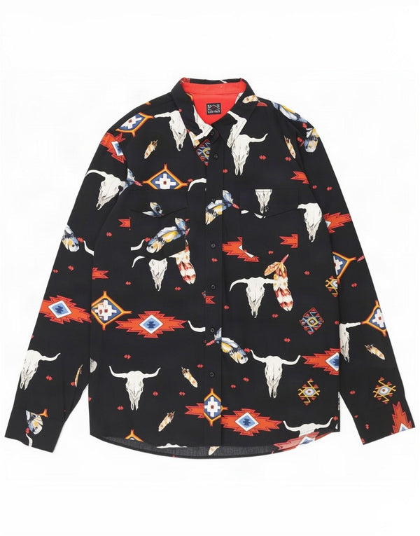 Allen Solly Camisa gráfica para hombre XL Algodón negro