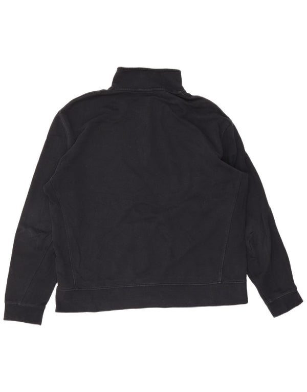 Zara Mujer Sudadera Con Cremallera Y Cuello Jersey UK 40 XL Algodón Negro