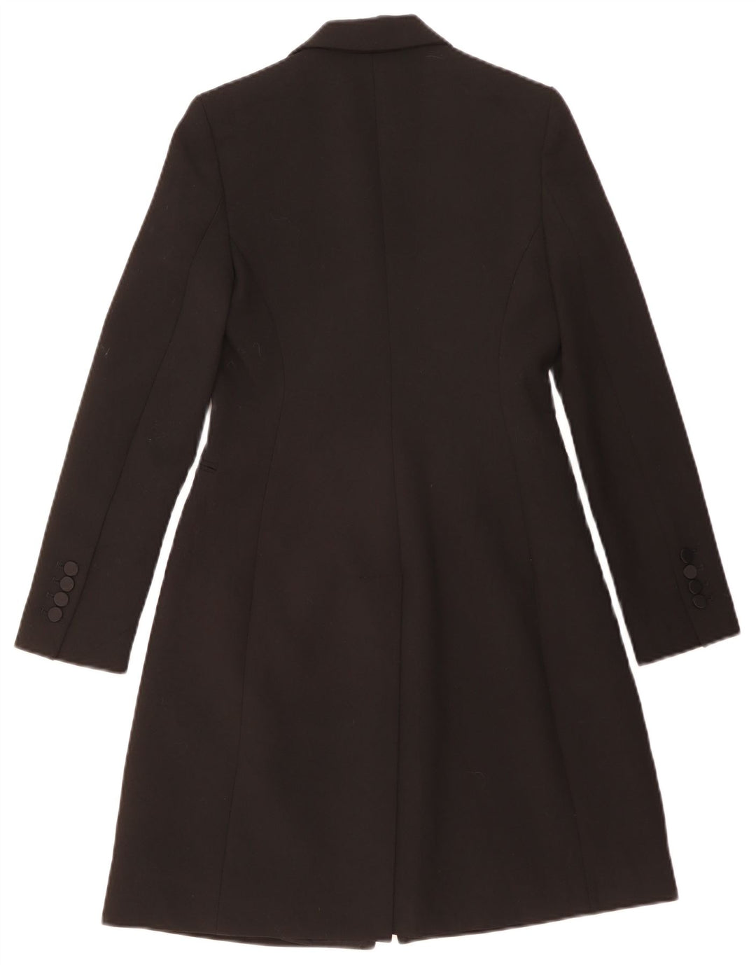 ZARA Mujer Abrigo Cruzado EU 40 Small Negro