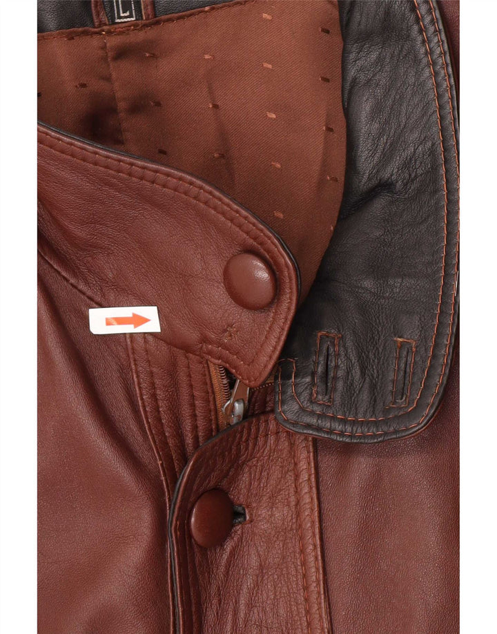 Vintage hombres bombardero chaqueta de cuero Reino Unido 40 marrón grande