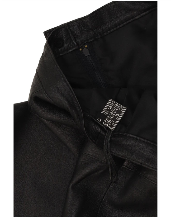 Falda de cuero vintage para mujer EU 40 Medio W30 Cuero Negro