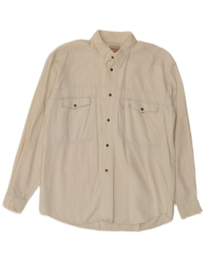 Carrera Camisa Vaquera Pequeña Para Hombre Blanco Roto