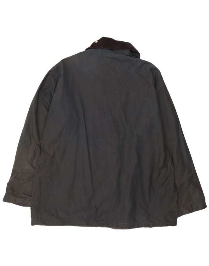 Miller & Simons Chaqueta de algodón encerado para hombre UK 42 XL Negro