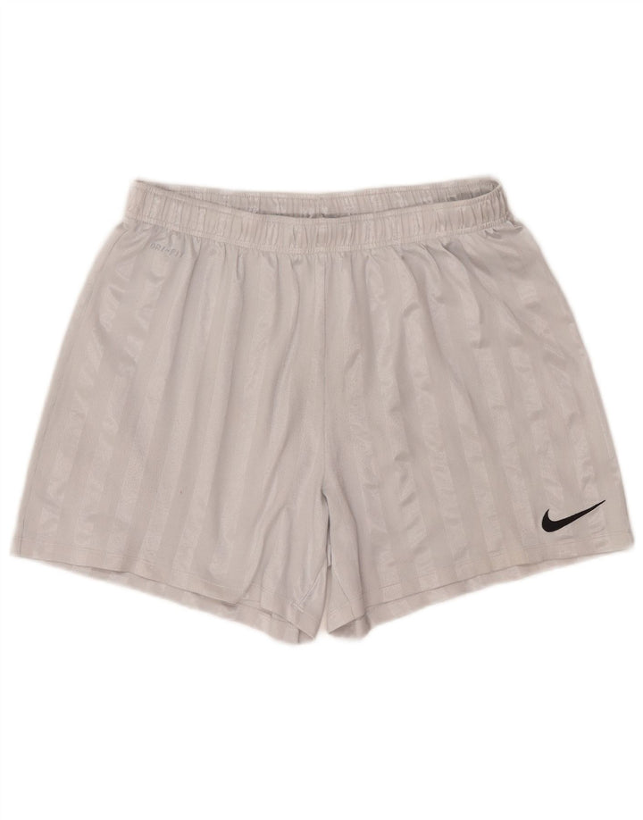Nike Pantalones cortos deportivos Dri Fit para hombre XL Poliéster a rayas grises
