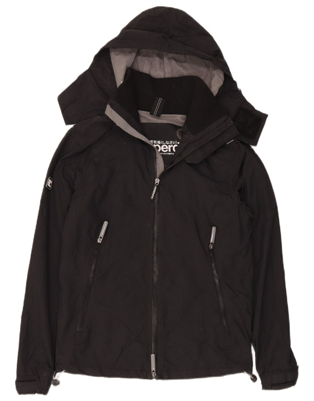 Superdry Chaqueta Cortavientos Con Capucha Para Mujer UK 44 Medium Black Nylon